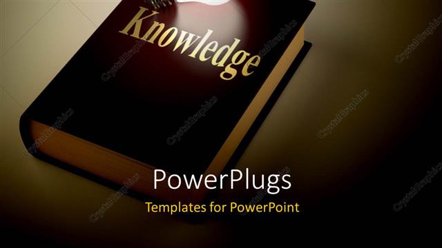  Presentation with knowledge - A shinning brown reflective book with a white bulb