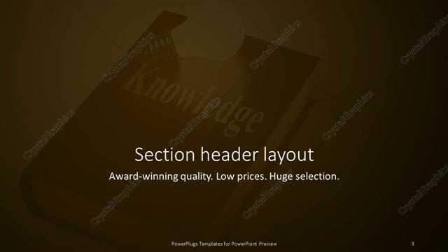 Section Header presentation slide layout