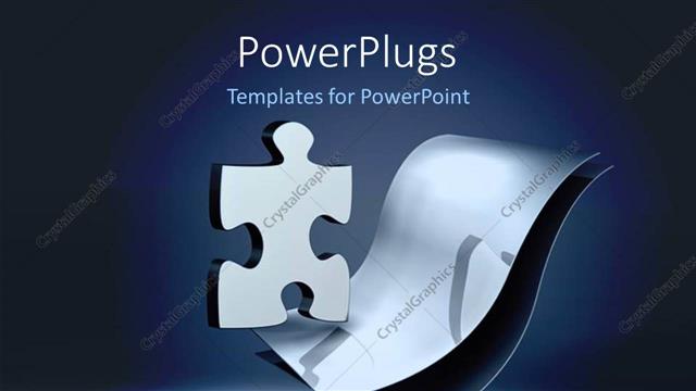  Presentation with blue metallic - Shinny puzzle piece over two metallic sheets on blue background?