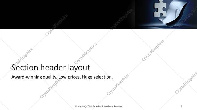 Section Header presentation slide layout