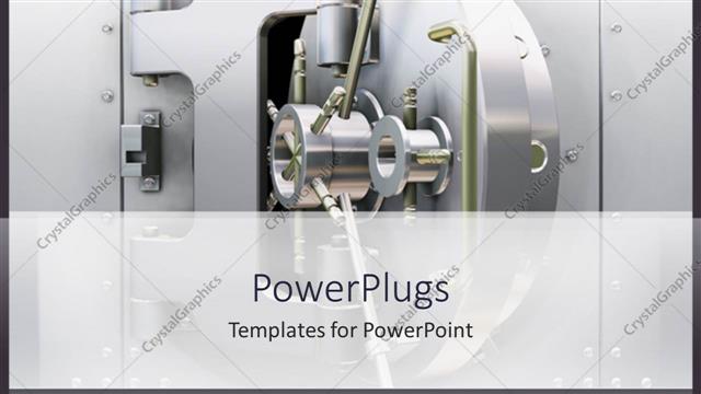  Presentation with vault - Shiny silver open bank vault door