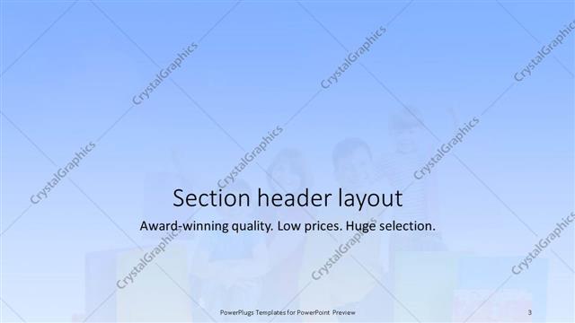Section Header presentation slide layout