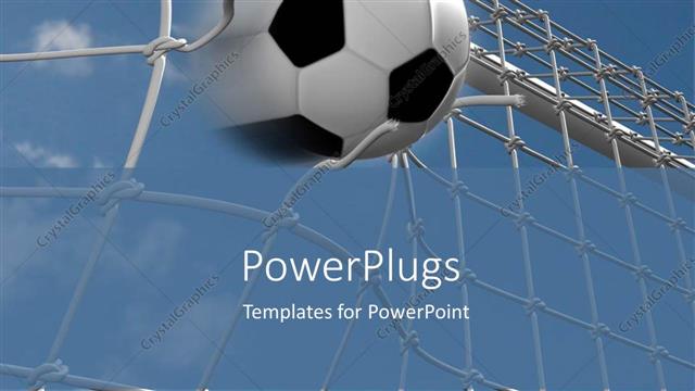  Presentation with goal - Shot of a foot ball entering into a goal net