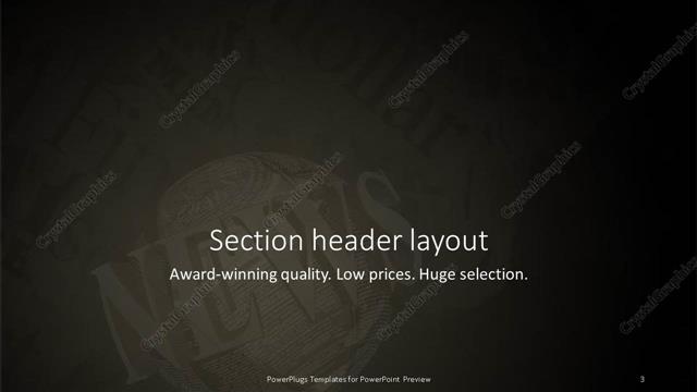 Section Header presentation slide layout