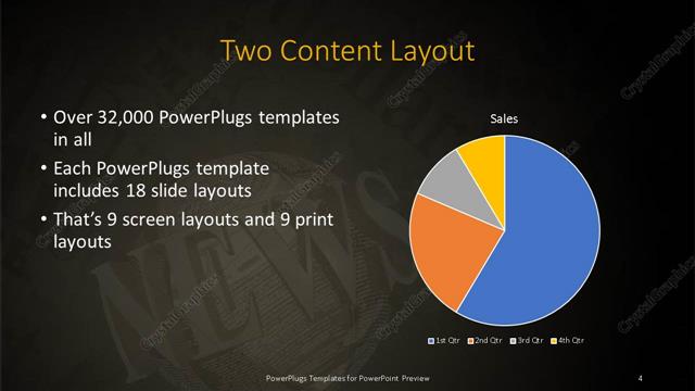 Two Content presentation slide layout