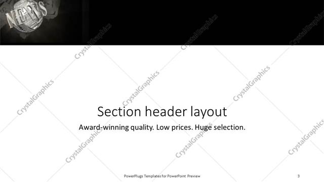 Section Header presentation slide layout