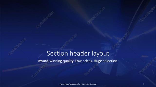 Section Header presentation slide layout