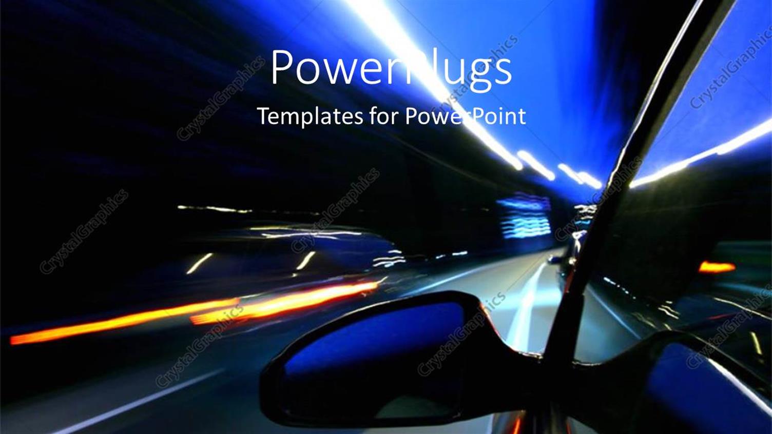 Featuring Side View of a Car Moving Fast on a Road with Lights