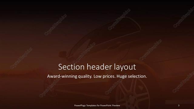 Section Header presentation slide layout