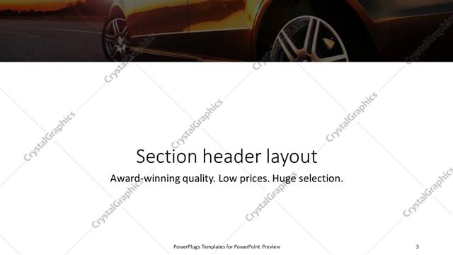 Section Header presentation slide layout