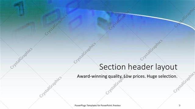 Section Header presentation slide layout