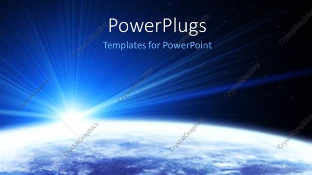  Presentation with space - Sight of the Earth from space with sun shining, stars