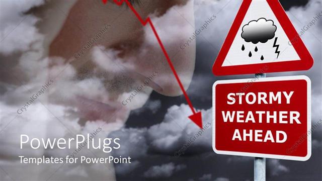  Presentation with weather - A sign of bad weather along with clouds in the background
