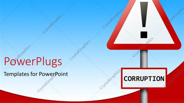  Presentation with corruption - A sign board with a text that spell out the word 