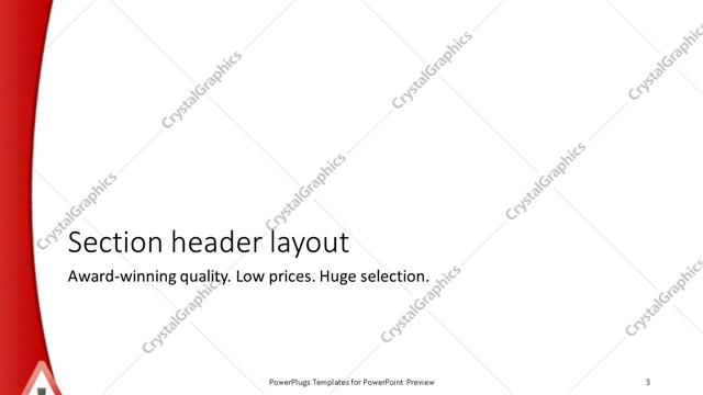Section Header presentation slide layout