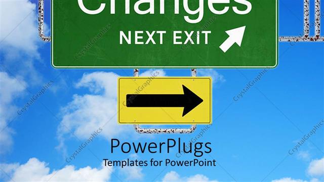  Presentation with change - A sign of change with bluish background