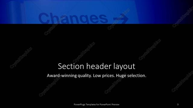 Section Header presentation slide layout