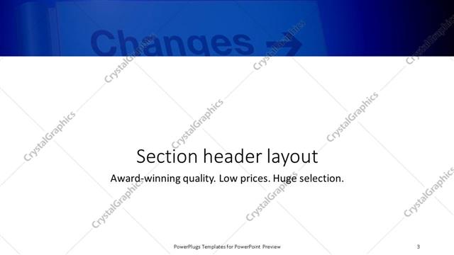Section Header presentation slide layout