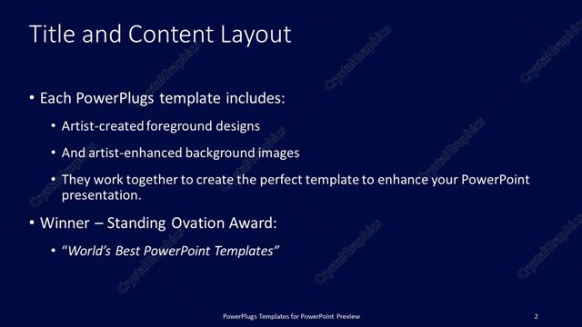 Title and Content presentation slide layout