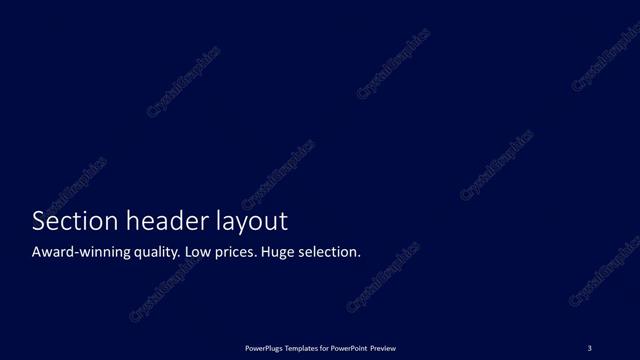 Section Header presentation slide layout