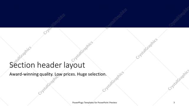 Section Header presentation slide layout