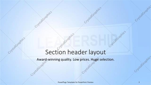 Section Header presentation slide layout