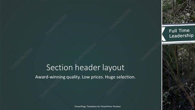 Section Header presentation slide layout