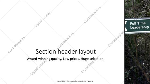 Section Header presentation slide layout