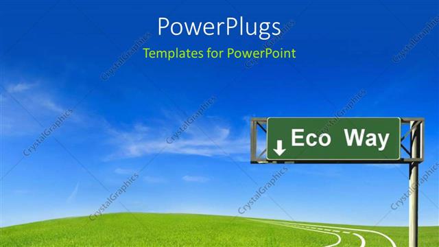  Presentation with way - A sign post with a green sign board and a text that spell out the words 