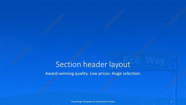 Section Header presentation slide layout
