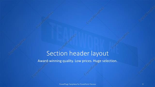 Section Header presentation slide layout