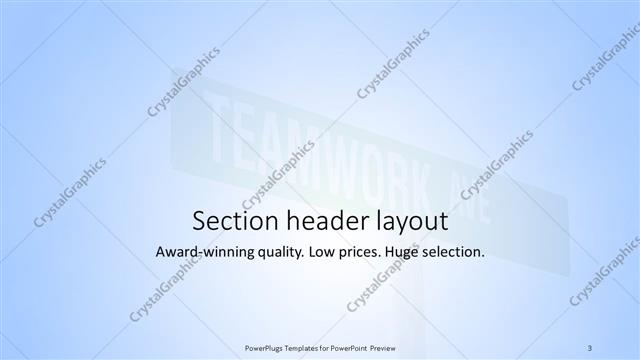 Section Header presentation slide layout