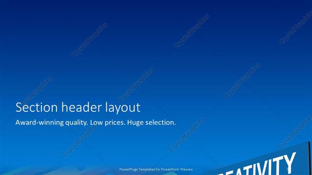 Section Header presentation slide layout
