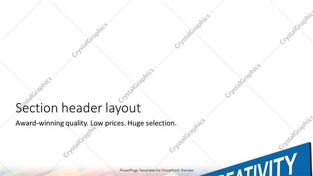 Section Header presentation slide layout