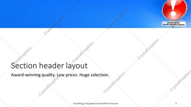 Section Header presentation slide layout