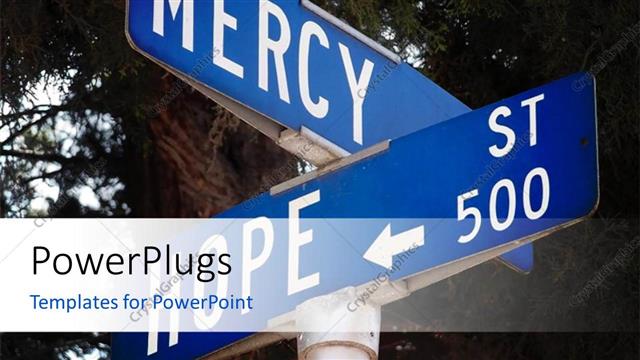  Presentation with hope - A sign post with two big blue sign boards