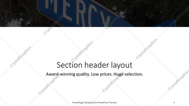Section Header presentation slide layout