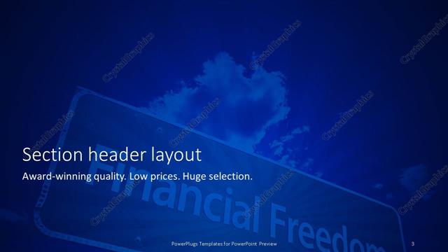 Section Header presentation slide layout