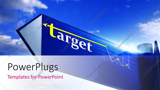  Presentation with target - A sign of target with clouds in the background