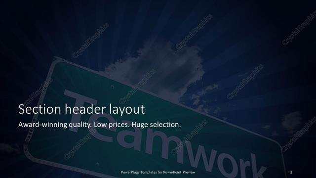 Section Header presentation slide layout