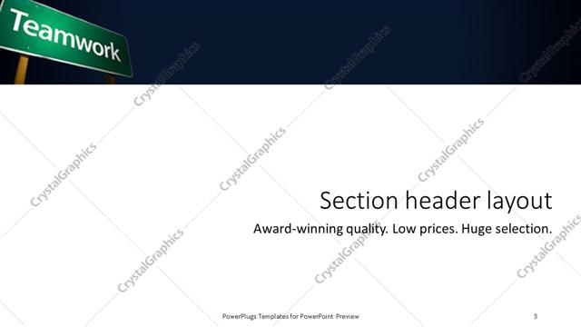 Section Header presentation slide layout