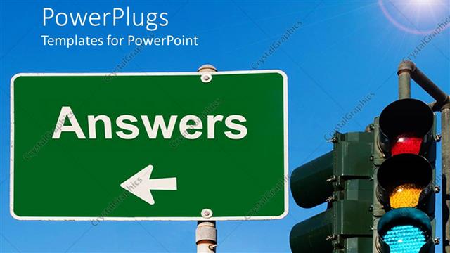  Presentation with traffic - A sign and a traffic signal with bluish background