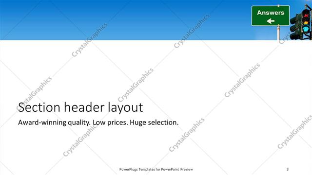 Section Header presentation slide layout