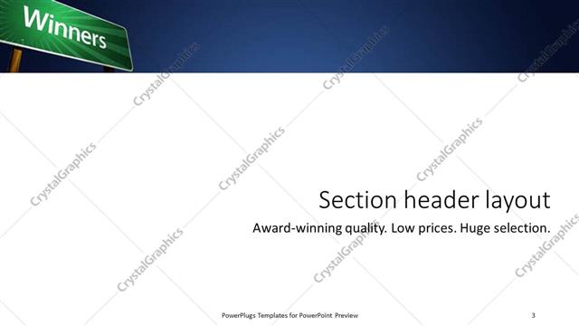 Section Header presentation slide layout