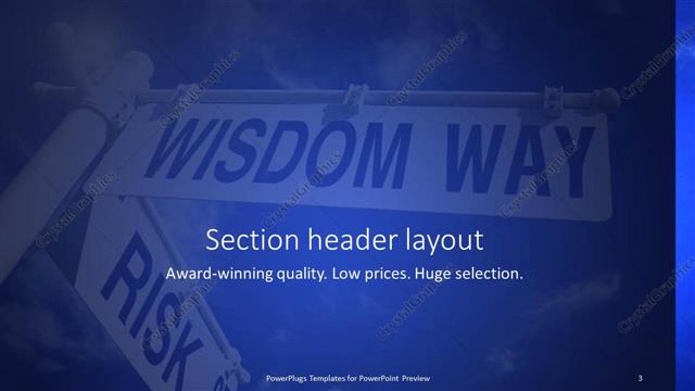 Section Header presentation slide layout