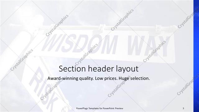 Section Header presentation slide layout