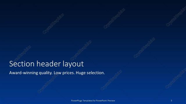 Section Header presentation slide layout