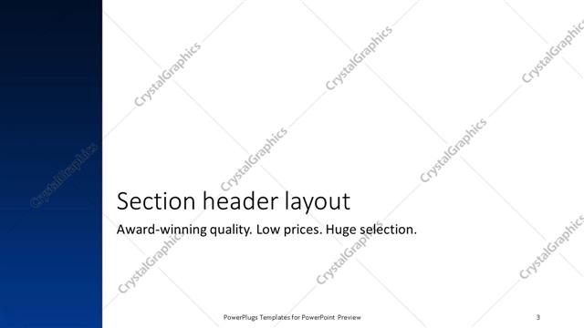 Section Header presentation slide layout