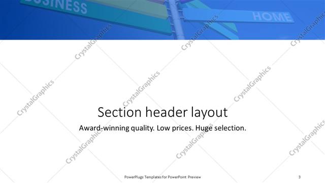 Section Header presentation slide layout