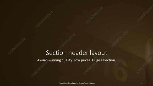 Section Header presentation slide layout